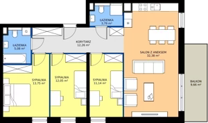 4 pokoje, mieszkanie 90,60 m², piętro 5, oferta nr E.299, Centralna Vita, Kraków, Czyżyny, ul. Ciesielskiego