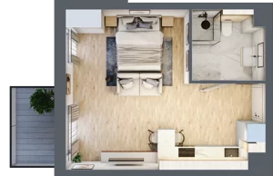 1 pokój, mieszkanie 32,84 m², piętro 2, oferta nr E.098, Centralna Vita, Kraków, Czyżyny, ul. Ciesielskiego