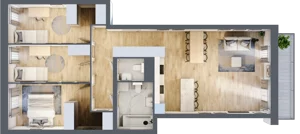 4 pokoje, mieszkanie 85,11 m², piętro 3, oferta nr B.03.01.09, WUWA Vita, Wrocław, Żerniki, Fabryczna, ul. Tadeusza Brzozy