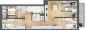 4 pokoje, mieszkanie 74,68 m², piętro 4, oferta nr B.04.02.01, WUWA Vita, Wrocław, Żerniki, Fabryczna, ul. Tadeusza Brzozy