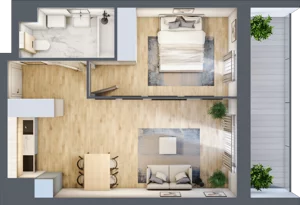 2 pokoje, mieszkanie 37,98 m², piętro 7, oferta nr B.07.01.07, WUWA Vita, Wrocław, Żerniki, Fabryczna, ul. Tadeusza Brzozy