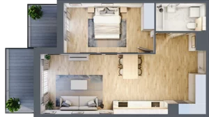 2 pokoje, mieszkanie 52,32 m², piętro 1, oferta nr A.076, Żabiniec Vita, Kraków, Krowodrza, ul. Żabiniec 56