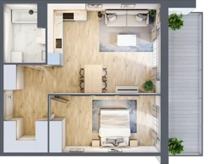 2 pokoje, mieszkanie 51,45 m², piętro 1, oferta nr A.071, Żabiniec Vita, Kraków, Krowodrza, ul. Żabiniec 56