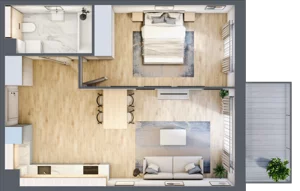 2 pokoje, mieszkanie 48,34 m², piętro 4, oferta nr A.037, Żabiniec Vita, Kraków, Krowodrza, ul. Żabiniec 56
