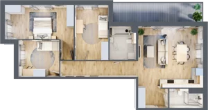 4 pokoje, mieszkanie 92,88 m², piętro 2, oferta nr A.021, Żabiniec Vita, Kraków, Krowodrza, ul. Żabiniec 56