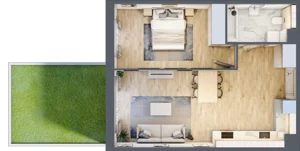 2 pokoje, mieszkanie 48,31 m², parter, oferta nr A.062, Żabiniec Vita, Kraków, Krowodrza, ul. Żabiniec 56