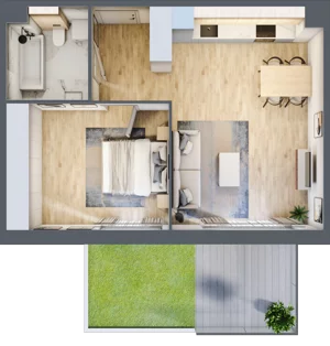 2 pokoje, mieszkanie 48,34 m², piętro 4, oferta nr A.037, Żabiniec Vita, Kraków, Krowodrza, ul. Żabiniec 56