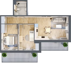 3 pokoje, mieszkanie 60,55 m², piętro 1, oferta nr A.003, Żabiniec Vita, Kraków, Krowodrza, ul. Żabiniec 56