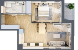 2 pokoje, mieszkanie 46,79 m², piętro 1, oferta nr A.002, Żabiniec Vita, Kraków, Krowodrza, ul. Żabiniec 56