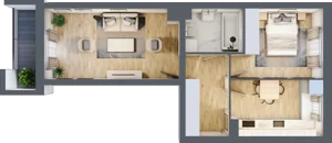 2 pokoje, mieszkanie 48,34 m², piętro 1, oferta nr E2/H/06, Orawska Vita III, Wrocław, Ołtaszyn, Krzyki, ul. Orawska