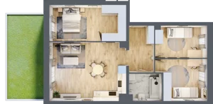 4 pokoje, mieszkanie 73,08 m², parter, oferta nr E1/D/02, Orawska Vita III, Wrocław, Ołtaszyn, Krzyki, ul. Orawska