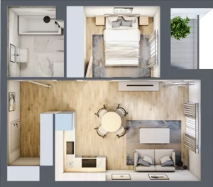 2 pokoje, mieszkanie 37,92 m², parter, oferta nr E2/G/02, Orawska Vita III, Wrocław, Ołtaszyn, Krzyki, ul. Orawska