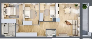 4 pokoje, mieszkanie 66,35 m², parter, oferta nr E2/F/02, Orawska Vita III, Wrocław, Ołtaszyn, Krzyki, ul. Orawska