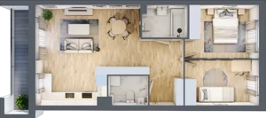 3 pokoje, mieszkanie 61,76 m², piętro 2, oferta nr E1/A/09, Orawska Vita III, Wrocław, Ołtaszyn, Krzyki, ul. Orawska