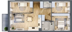 4 pokoje, mieszkanie 68,33 m², piętro 2, oferta nr E1/C/20, Orawska Vita III, Wrocław, Ołtaszyn, Krzyki, ul. Orawska