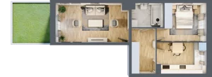 2 pokoje, mieszkanie 48,41 m², parter, oferta nr E2/H/03, Orawska Vita III, Wrocław, Ołtaszyn, Krzyki, ul. Orawska
