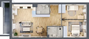 3 pokoje, mieszkanie 61,76 m², piętro 1, oferta nr E2/H/04, Orawska Vita III, Wrocław, Ołtaszyn, Krzyki, ul. Orawska