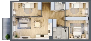 4 pokoje, mieszkanie 68,34 m², piętro 1, oferta nr E1/C/13, Orawska Vita III, Wrocław, Ołtaszyn, Krzyki, ul. Orawska