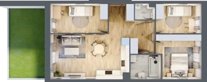 4 pokoje, mieszkanie 68,07 m², parter, oferta nr E1/C/06, Orawska Vita III, Wrocław, Ołtaszyn, Krzyki, ul. Orawska