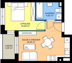 2 pokoje, mieszkanie 33,65 m², parter, oferta nr F1/C/02, Orawska Vita III, Wrocław, Ołtaszyn, Krzyki, ul. Orawska