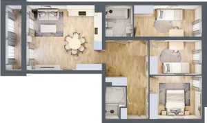 4 pokoje, mieszkanie 85,30 m², piętro 2, oferta nr F1/B/15, Orawska Vita III, Wrocław, Ołtaszyn, Krzyki, ul. Orawska