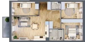 4 pokoje, mieszkanie 75,63 m², piętro 2, oferta nr F1/C/19, Orawska Vita III, Wrocław, Ołtaszyn, Krzyki, ul. Orawska