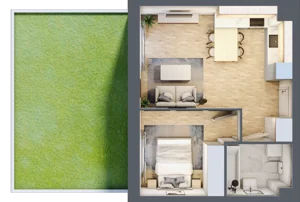 2 pokoje, mieszkanie 37,32 m², parter, oferta nr F1/B/02, Orawska Vita III, Wrocław, Ołtaszyn, Krzyki, ul. Orawska