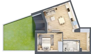 2 pokoje, mieszkanie 45,19 m², parter, oferta nr AA0004, M Bemowo 3, Warszawa, Bemowo, Chrzanów, ul. Szeligowska