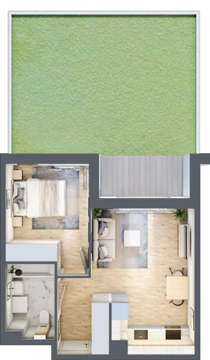 2 pokoje, mieszkanie 37,98 m², parter, oferta nr AA0003, M Bemowo 3, Warszawa, Bemowo, Chrzanów, ul. Szeligowska
