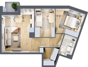3 pokoje, mieszkanie 59,67 m², piętro 1, oferta nr AB0103, M Bemowo 3, Warszawa, Bemowo, Chrzanów, ul. Szeligowska