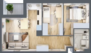3 pokoje, mieszkanie 55,13 m², piętro 2, oferta nr AA0208, M Bemowo 3, Warszawa, Bemowo, Chrzanów, ul. Szeligowska