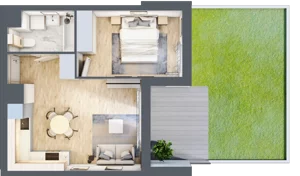 2 pokoje, mieszkanie 41,94 m², piętro 1, oferta nr AA0104/4, M Bemowo 4, Warszawa, Bemowo, Chrzanów, ul. Szeligowska