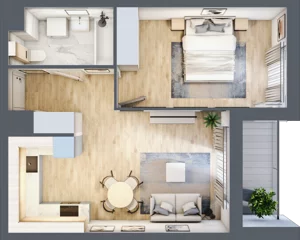 2 pokoje, mieszkanie 43,08 m², piętro 1, oferta nr AA0106/4, M Bemowo 4, Warszawa, Bemowo, Chrzanów, ul. Szeligowska