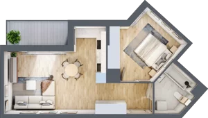 2 pokoje, mieszkanie 48,39 m², piętro 1, oferta nr AA0101/4, M Bemowo 4, Warszawa, Bemowo, Chrzanów, ul. Szeligowska