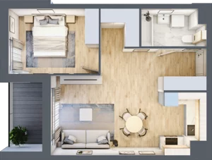 2 pokoje, mieszkanie 46,82 m², piętro 1, oferta nr AC0107/4, M Bemowo 4, Warszawa, Bemowo, Chrzanów, ul. Szeligowska