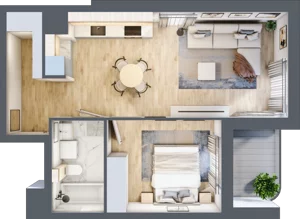 2 pokoje, mieszkanie 44,42 m², piętro 2, oferta nr AA0204/4, M Bemowo 4, Warszawa, Bemowo, Chrzanów, ul. Szeligowska