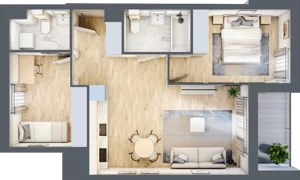 3 pokoje, mieszkanie 58,30 m², piętro 2, oferta nr AB0204/4, M Bemowo 4, Warszawa, Bemowo, Chrzanów, ul. Szeligowska