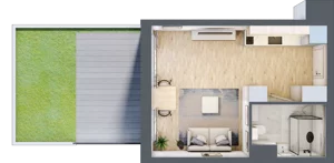 1 pokój, mieszkanie 26,06 m², parter, oferta nr BA0003/4, M Bemowo 4, Warszawa, Bemowo, Chrzanów, ul. Szeligowska