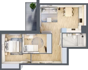 3 pokoje, mieszkanie 57,66 m², piętro 1, oferta nr BA0103/4, M Bemowo 4, Warszawa, Bemowo, Chrzanów, ul. Szeligowska