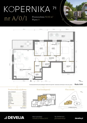 4 pokoje, apartament 92,02 m², parter, oferta nr A/0/1, Kopernika 71, Gdynia, Redłowo, ul. Mikołaja Kopernika