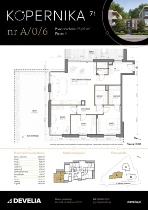 4 pokoje, apartament 95,69 m², parter, oferta nr A/0/6, Kopernika 71, Gdynia, Redłowo, ul. Mikołaja Kopernika