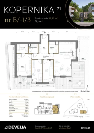 4 pokoje, apartament 99,86 m², parter, oferta nr B/0/4, Kopernika 71, Gdynia, Redłowo, ul. Mikołaja Kopernika