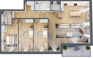 4 pokoje, apartament 121,95 m², piętro 2, oferta nr B.20, Apartamenty Kapitanat bud. B, Gdańsk, Śródmieście, ul. Stępkarska / Wiosny Ludów
