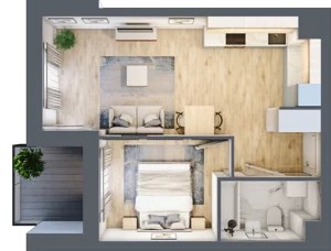 2 pokoje, apartament 38,67 m², piętro 3, oferta nr B.35, Apartamenty Kapitanat bud. B, Gdańsk, Śródmieście, ul. Stępkarska / Wiosny Ludów