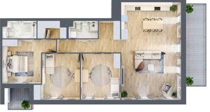 4 pokoje, apartament 122,87 m², piętro 4, oferta nr B.41, Apartamenty Kapitanat bud. B, Gdańsk, Śródmieście, ul. Stępkarska / Wiosny Ludów