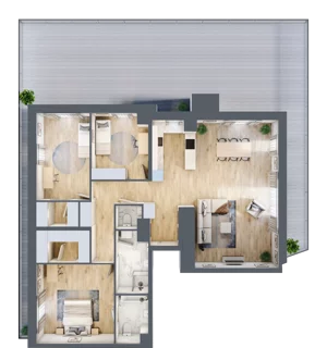 4 pokoje, apartament 116,14 m², piętro 5, oferta nr B.51, Apartamenty Kapitanat bud. B, Gdańsk, Śródmieście, ul. Stępkarska / Wiosny Ludów