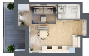 1 pokój, apartament 33,15 m², parter, oferta nr A.3, Apartamenty Kapitanat bud. A, Gdańsk, Śródmieście, ul. Stępkarska / Wiosny Ludów