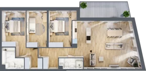 4 pokoje, apartament 109,60 m², piętro 1, oferta nr A.14, Apartamenty Kapitanat bud. A, Gdańsk, Śródmieście, ul. Stępkarska / Wiosny Ludów