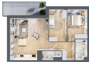 3 pokoje, apartament 70,10 m², piętro 1, oferta nr A.11, Apartamenty Kapitanat bud. A, Gdańsk, Śródmieście, ul. Stępkarska / Wiosny Ludów