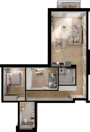3 pokoje, mieszkanie 72,16 m², piętro 2, oferta nr WL/D33/15, Wiczlino Lyceum, Gdynia, Chwarzno-Wiczlino, Wiczlino, ul. Danusi 31 